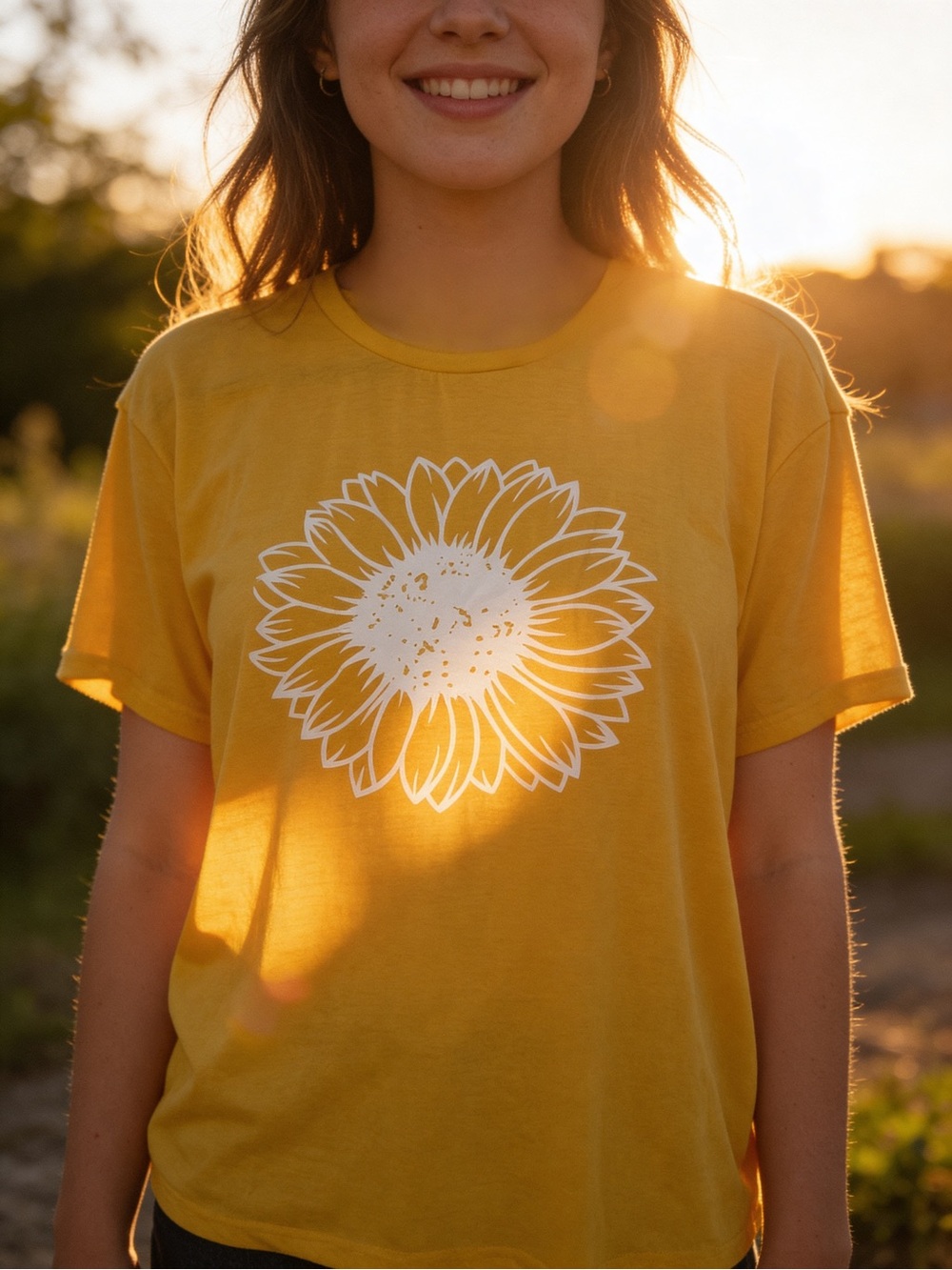NWOT Ladies Sunflower Graphic Yellow Tee (inv# 246)
